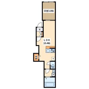 1LDK 間取り図