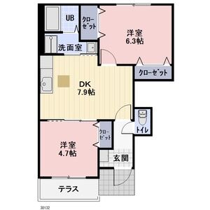 2DK 間取り図
