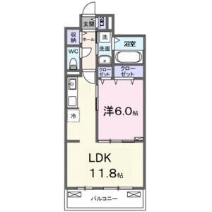 1LDK 間取り図