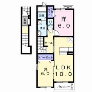 2LDK 間取り図