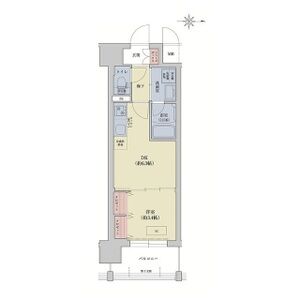 1DK 間取り図
