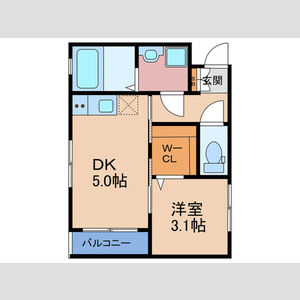 1DK 間取り図