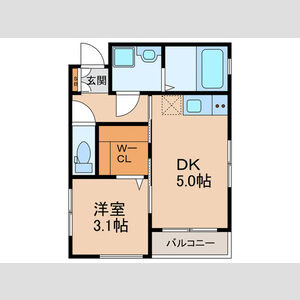 1DK 間取り図