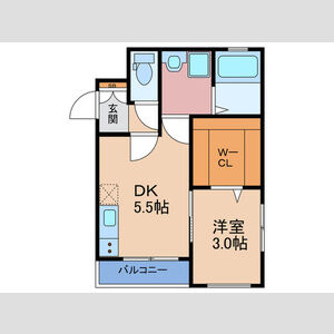 1DK 間取り図