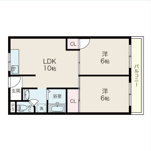 2LDK 間取り図