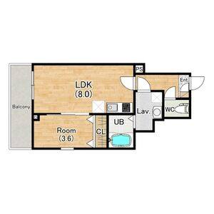 1LDK 間取り図