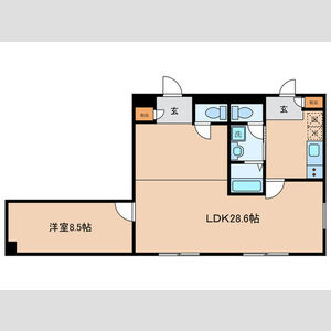 1LDK 間取り図