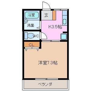 1K 間取り図