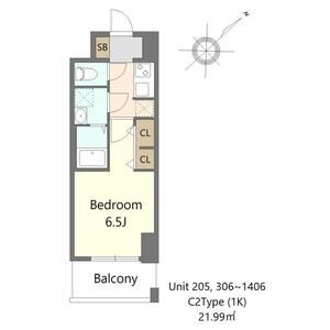1K 間取り図