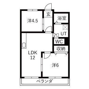 2LDK 間取り図