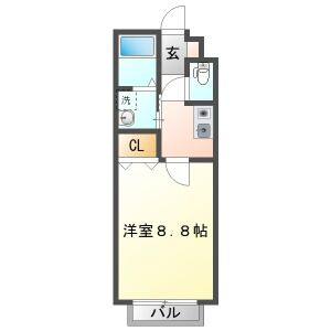 1K 間取り図