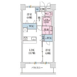 2LDK 間取り図