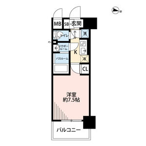 1K 間取り図