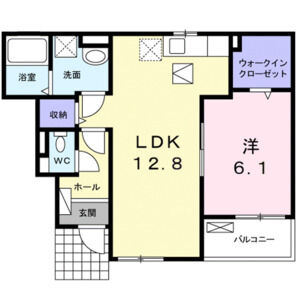 1LDK 間取り図