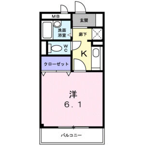 1K 間取り図