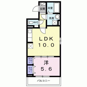 1LDK 間取り図