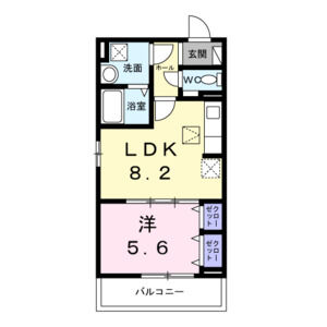 1LDK 間取り図