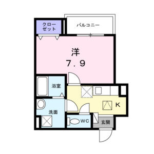 1K 間取り図