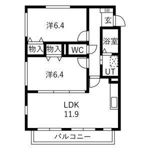 2LDK 間取り図