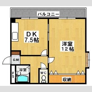 1DK 間取り図