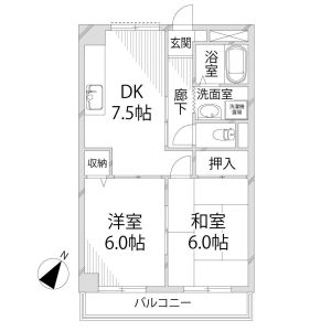 2DK 間取り図