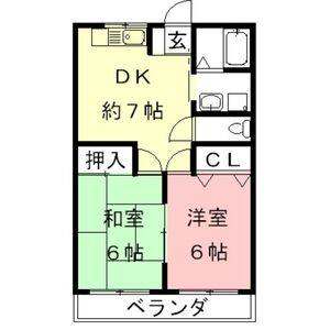 2DK 間取り図