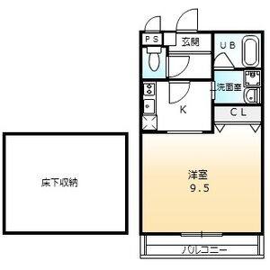 1R 間取り図