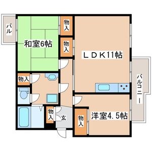 2LDK 間取り図