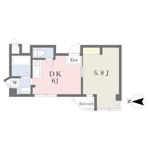 1DK 間取り図