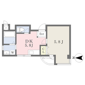 1DK 間取り図