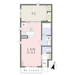 1LDK 間取り図