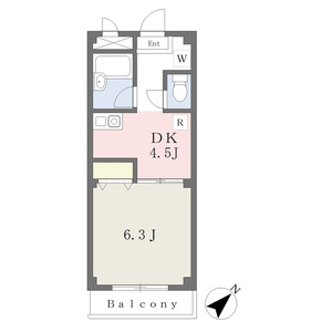 1DK 間取り図