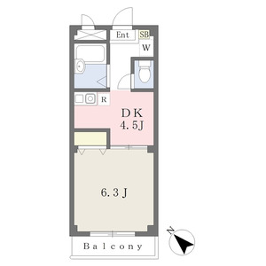 1DK 間取り図
