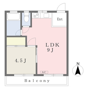 1LDK 間取り図