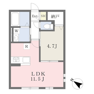 1LDK 間取り図