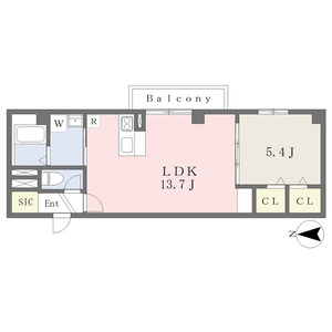1LDK 間取り図