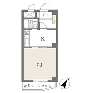 1DK 間取り図