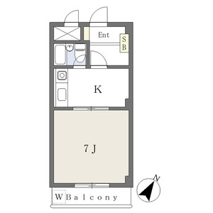 1DK 間取り図