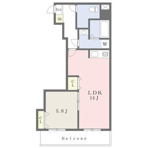 1LDK 間取り図