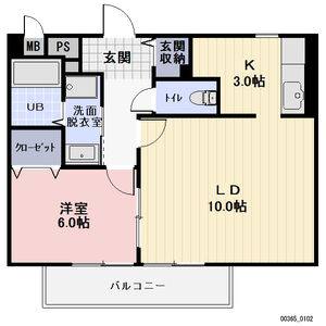 1LDK 間取り図