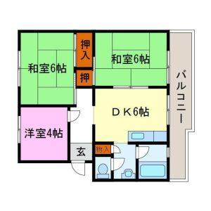3DK 間取り図