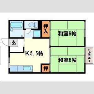 2DK 間取り図