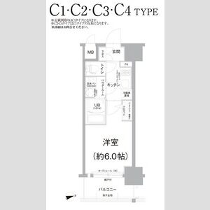 1K 間取り図