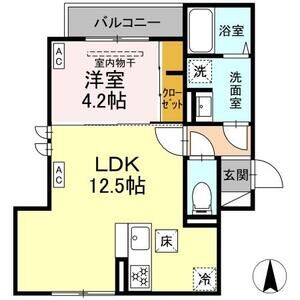 1LDK 間取り図
