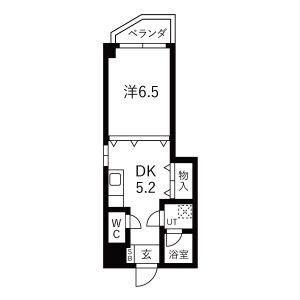 1DK 間取り図