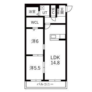 2LDK 間取り図