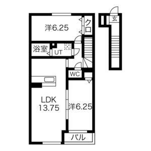 2LDK 間取り図