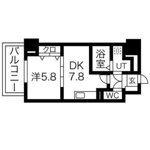 1DK 間取り図