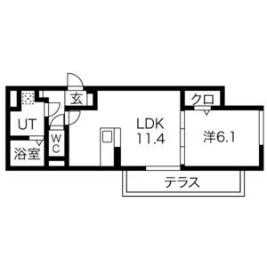 1LDK 間取り図