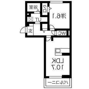1LDK 間取り図